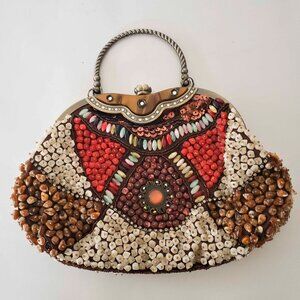 Vintage Multicolor Beaded Handbag